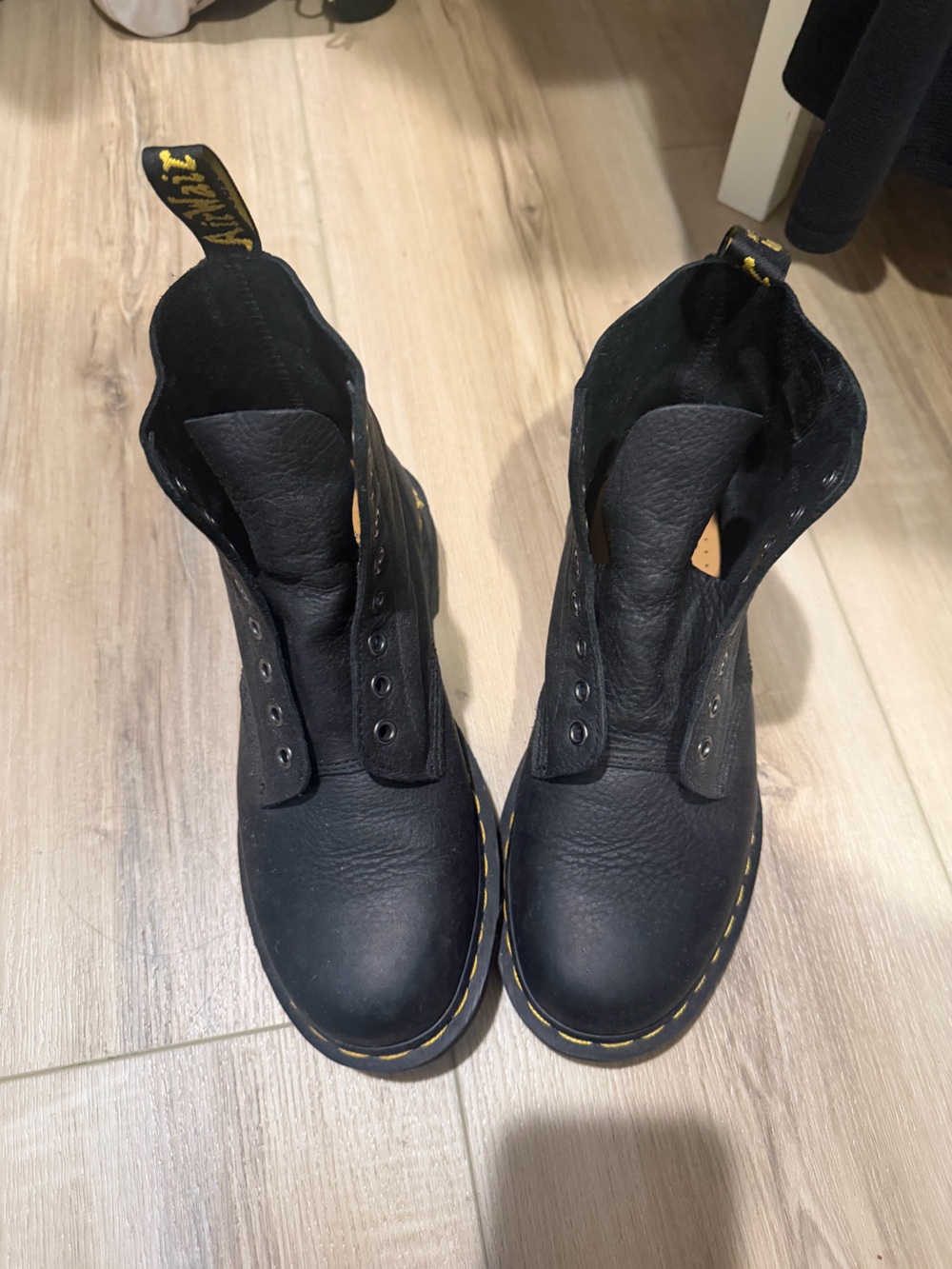 Dr. Martens Black Leather Lace-Up Boots 1460 Pascal